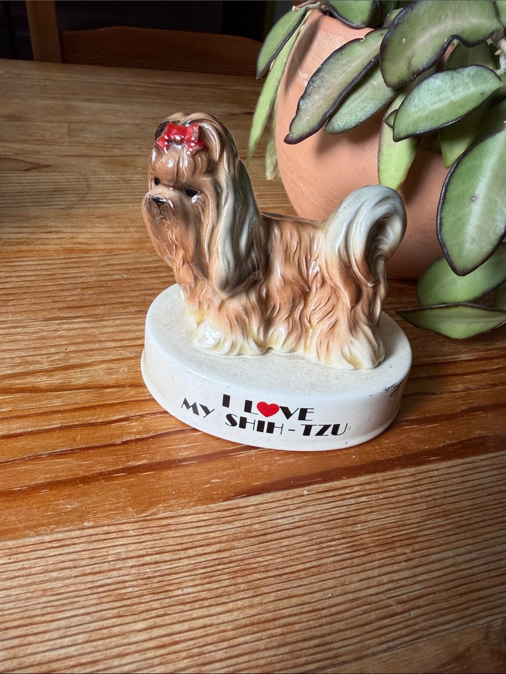 Vintage Ceramic "I Love My Shih-Tzu" Figurine